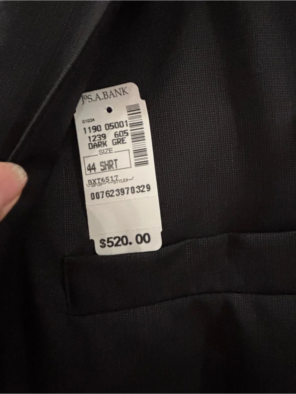 Jos. A. Bank Charcoal Two-Button Men's Suit Jacket